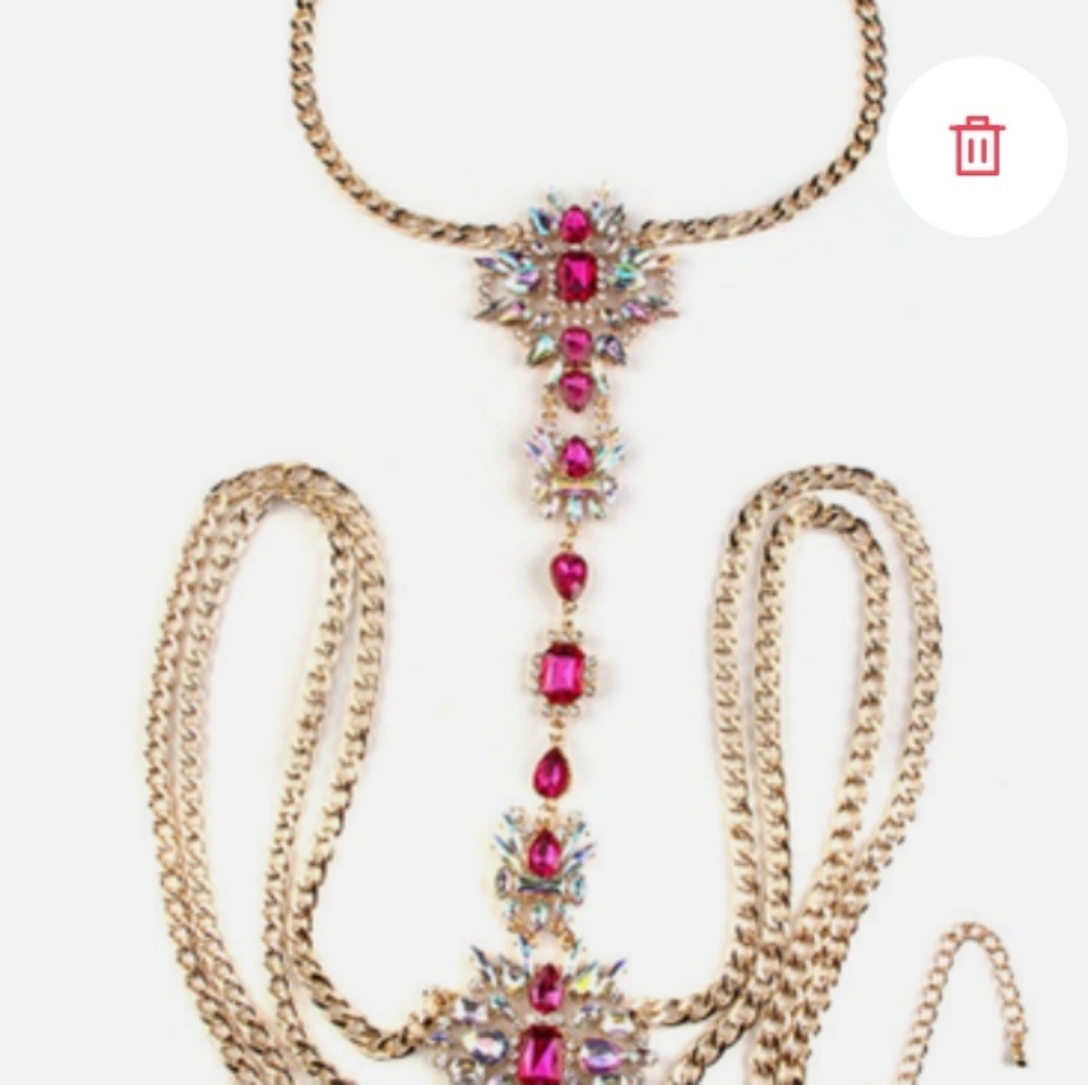 pink seduction body chain